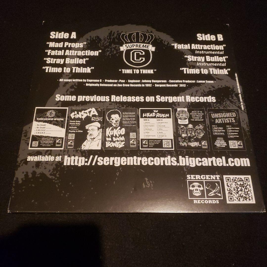 150枚限定 Supreme C ‎ Time To Think Reissue