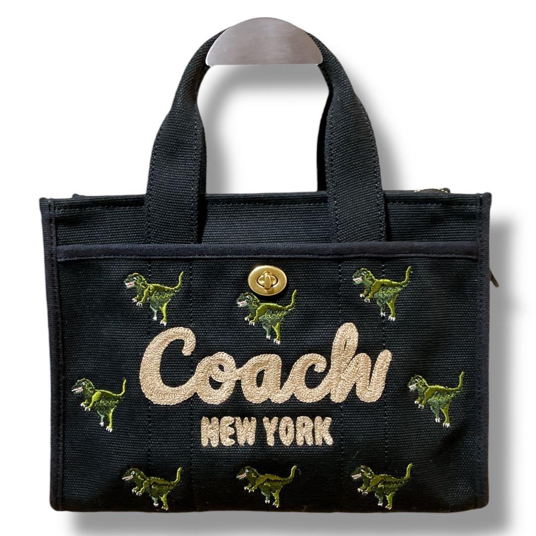 コーチ 良品 2way レキシー 日本限定 カーゴトート26 ブラック 刺繍