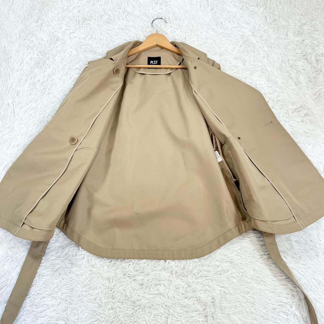 美品♡PLST リラクシーショートトレンチコート　ベルテッド　ドルマンスリーブ