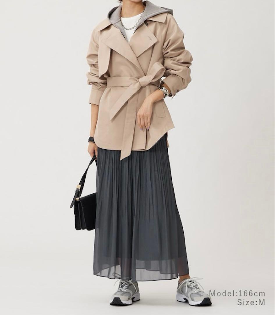 美品♡PLST リラクシーショートトレンチコート　ベルテッド　ドルマンスリーブ