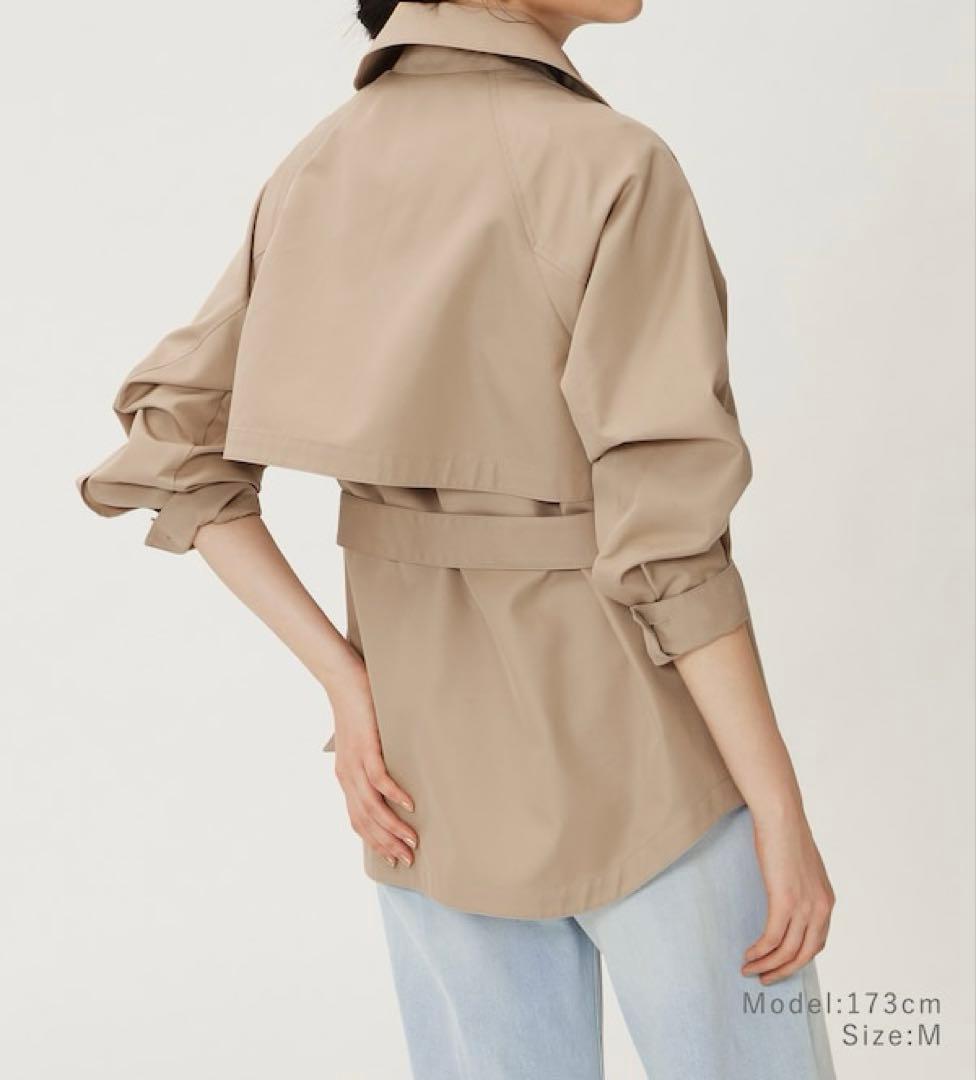 美品♡PLST リラクシーショートトレンチコート　ベルテッド　ドルマンスリーブ