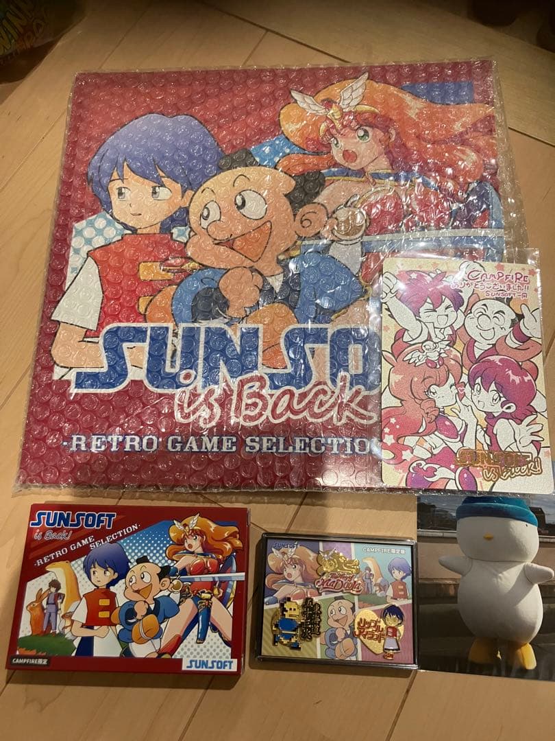 サンソフト　クラウドファンディング　リターン品　金カセット　アナログレコード他