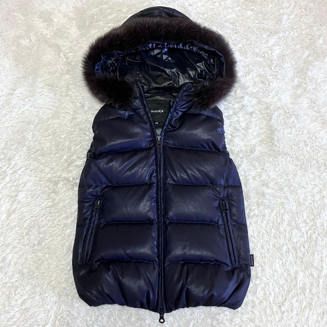 美品 デュベティカ 別注 ダウン ベスト カシミヤ ファー goccia