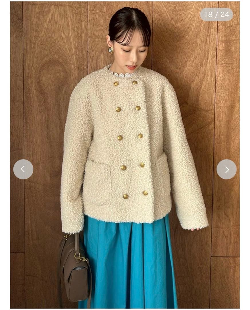 MilaOwen 金釦カールファージャケット