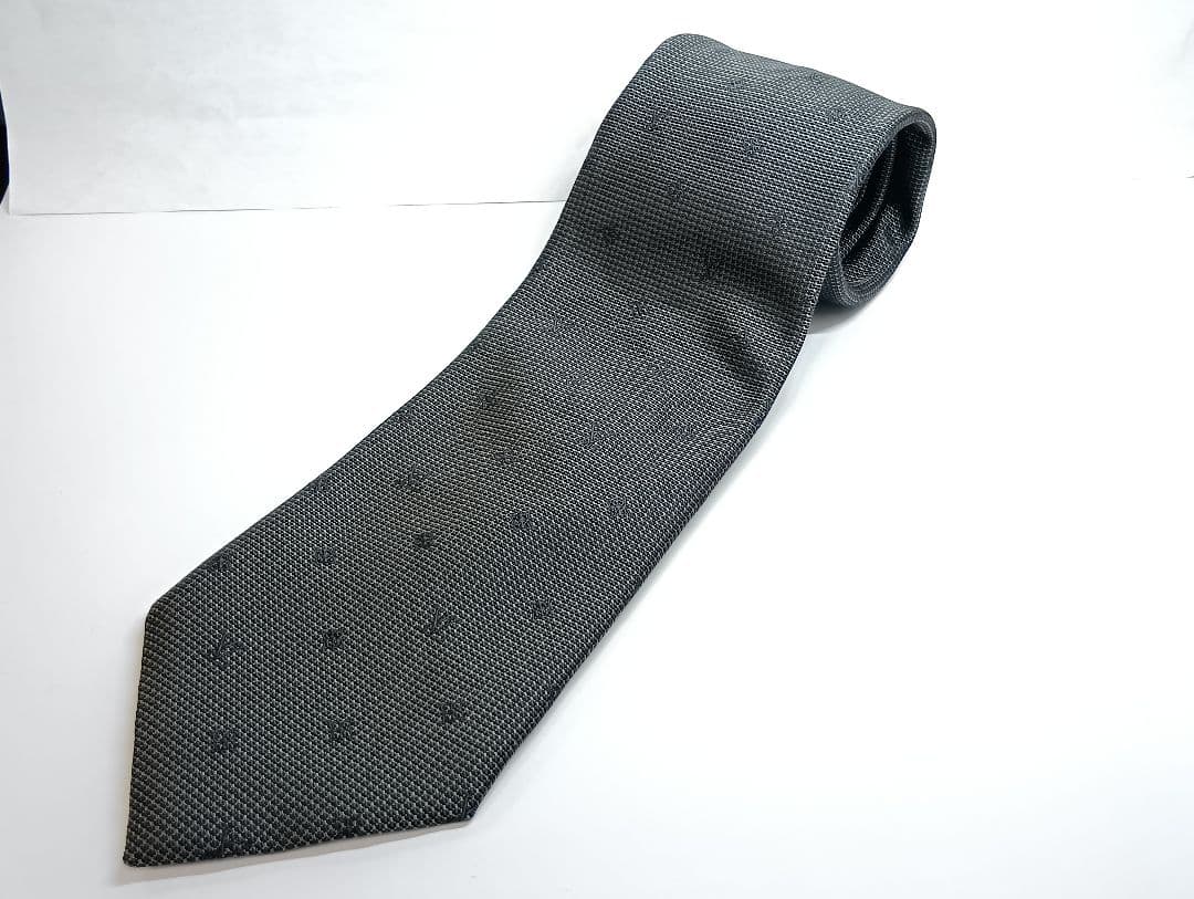 490 LOUISVUITTON ヴィトン グレー モノグラム ネクタイ