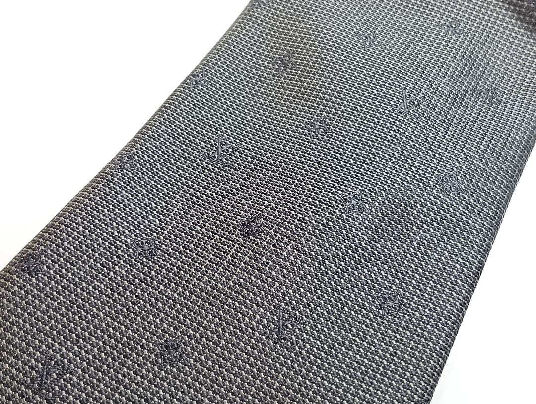 490 LOUISVUITTON ヴィトン グレー モノグラム ネクタイ