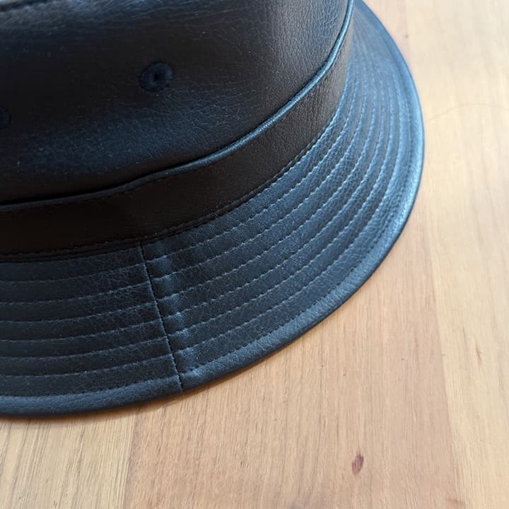【超美品】WTAPS ダブルタップス レザー バケット ハット 黒 ブラック