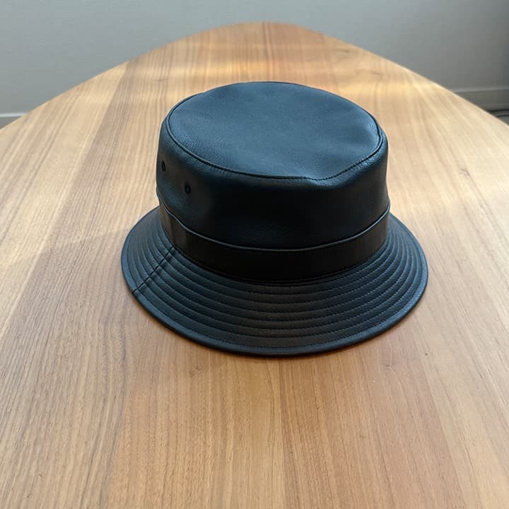 【超美品】WTAPS ダブルタップス レザー バケット ハット 黒 ブラック