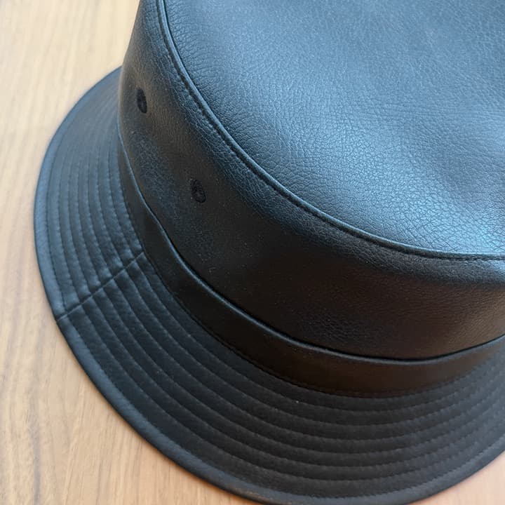 【超美品】WTAPS ダブルタップス レザー バケット ハット 黒 ブラック
