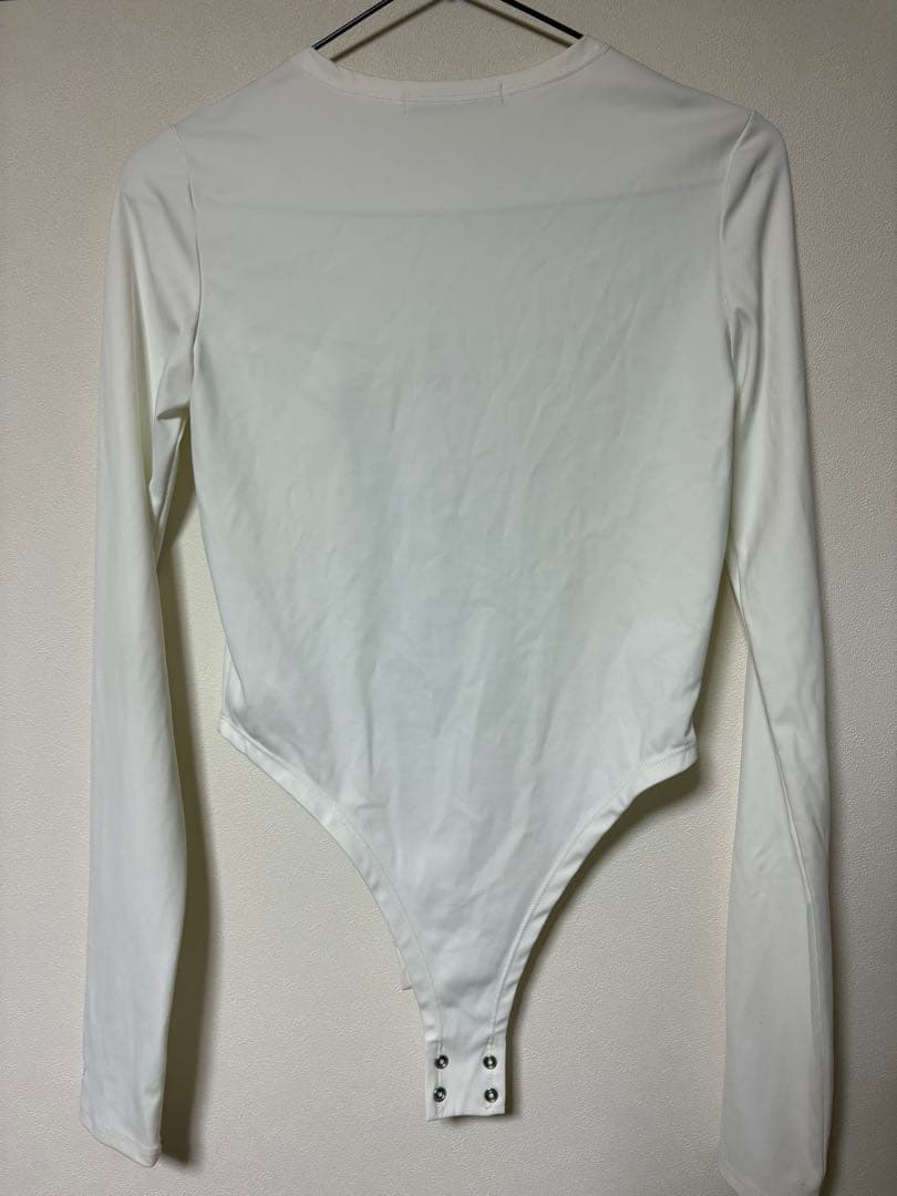 open yy ネクタイプリント 長袖ボディスーツ Sサイズ 韓国