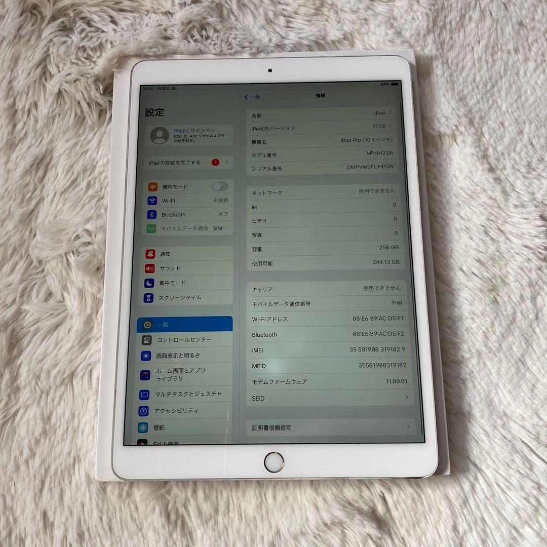 【完動品】iPad Pro 10.5 256GB SIMフリー 【付属品】