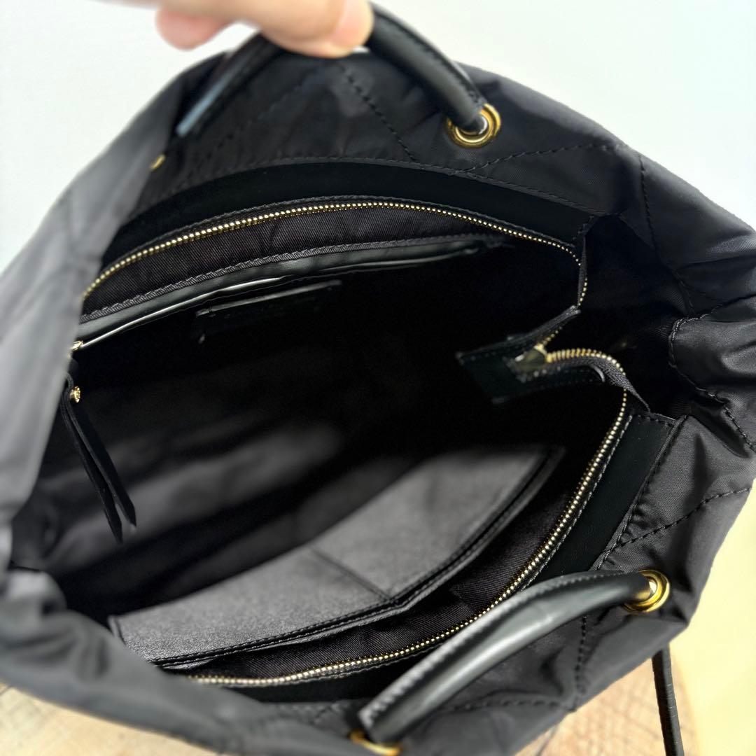 GIANNI CHIARINI キルティング ナイロントートバッグ ブラック