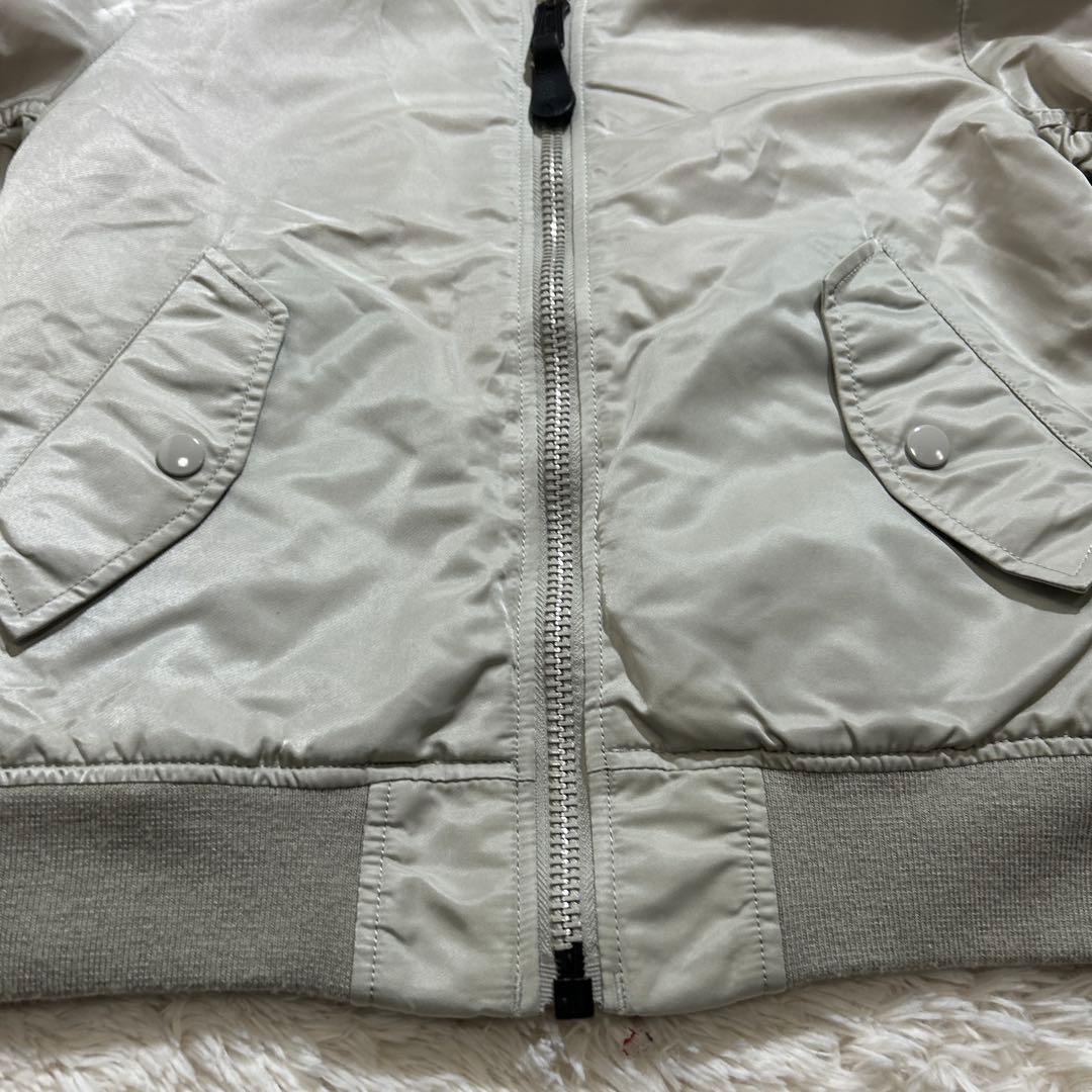 【美品】ALPHA MA-1 フライトジャケット シルバー M 短丈