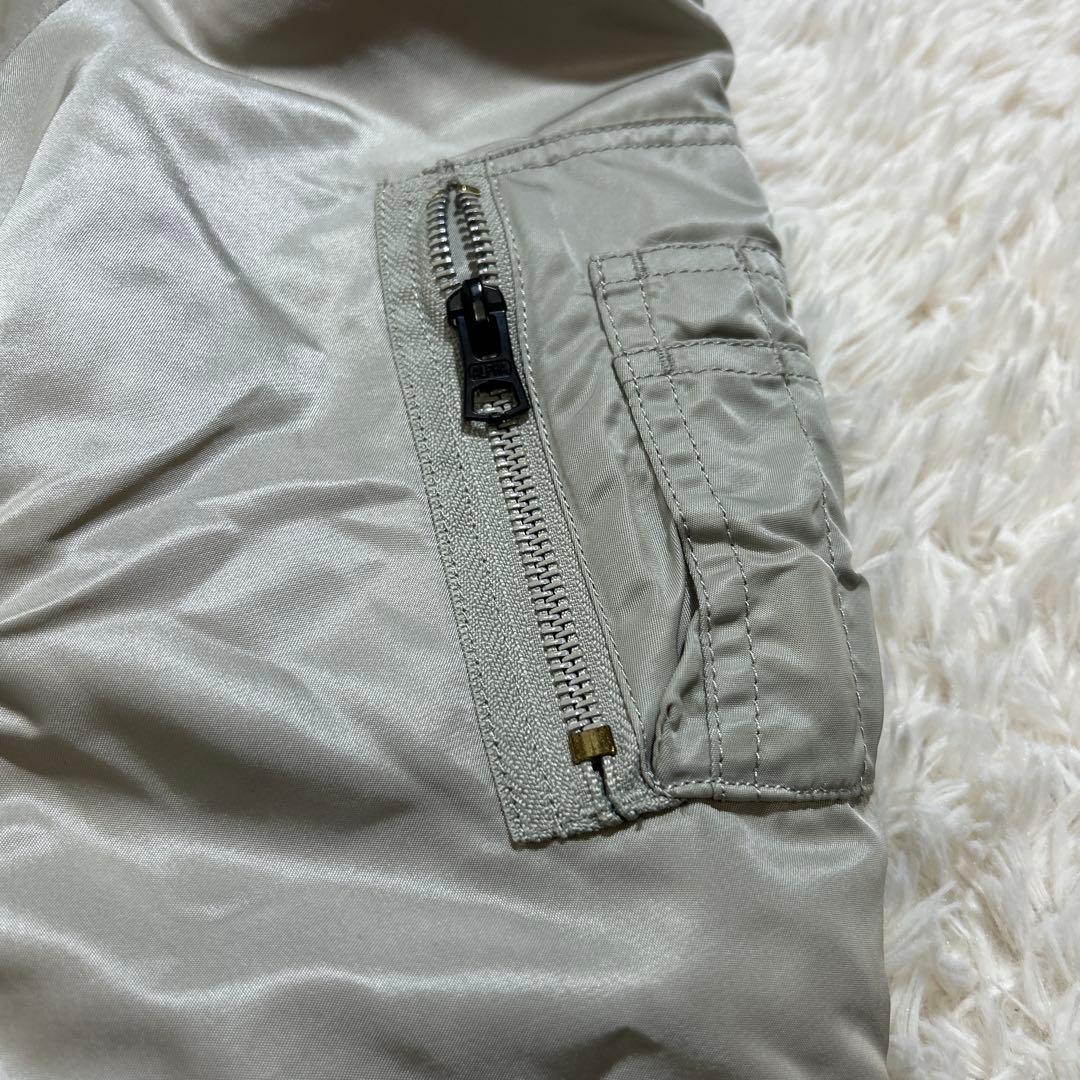 【美品】ALPHA MA-1 フライトジャケット シルバー M 短丈