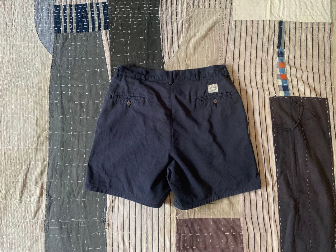 90s W34 POLO CHINO vtg 2タック ショーツ ラルフ 紺