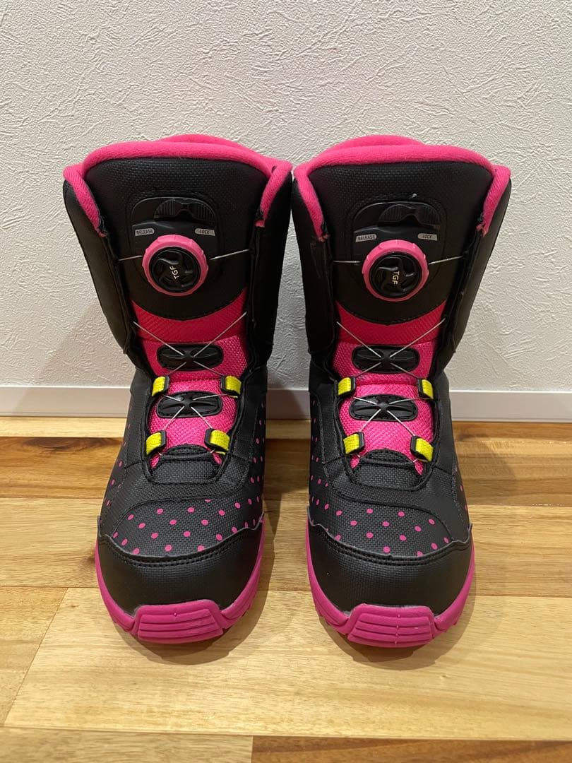 ［美品］スノーボードボアブーツ ブラック＆ピンク/24cm