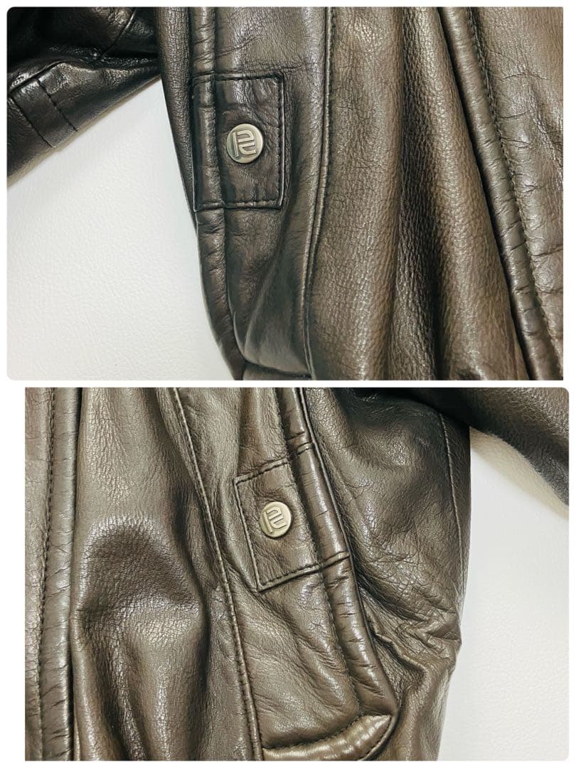 【贅の極み　鹿革】　COMSTOCK フライトジャケット　本革　ボア　茶　L