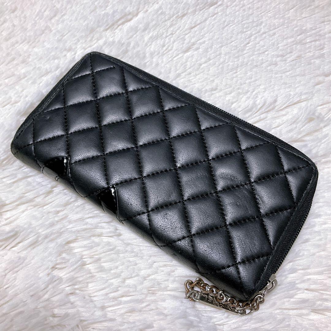 ♡希少♡シャネル CHANEL 長財布 カンボンライン　ファスナー ココマーク黒