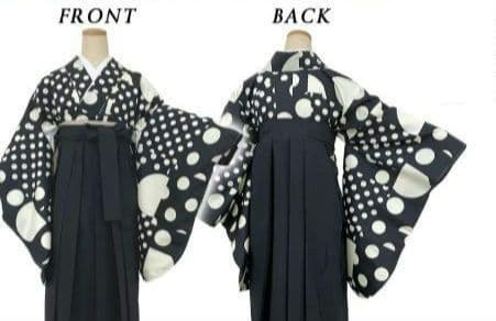 二尺袖の着物　半衿　２点セット　ドット　黒白　35,200円　レース　卒業式