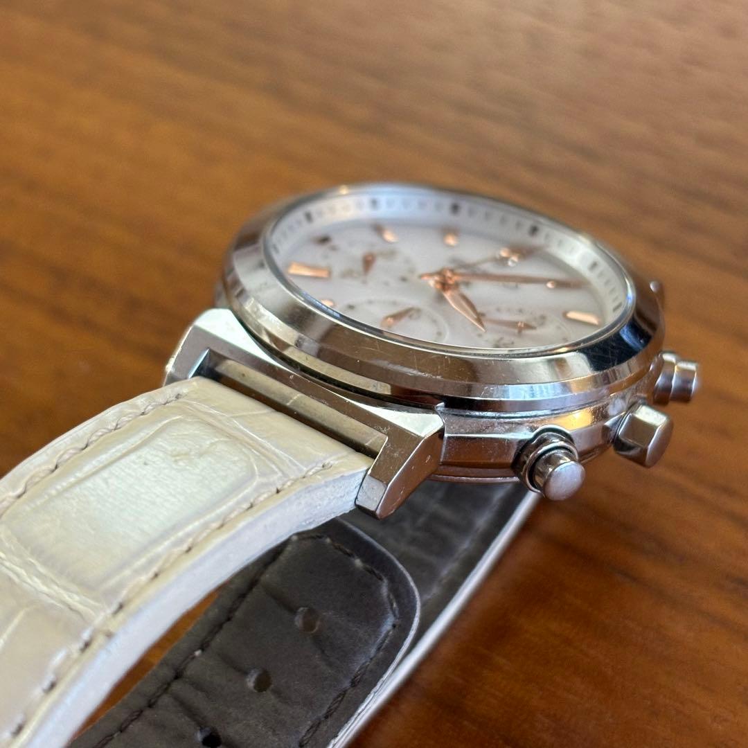 SEIKO ルキア　LUKIA クロノグラフ　ソーラー電池　ダイヤ　本革ベルト