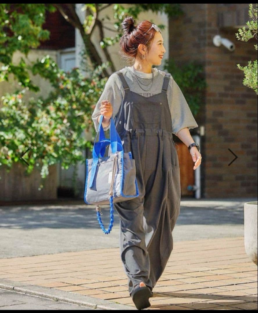 ニコアンド　misayo ラクテロサロペット　チャコール　Lサイズ