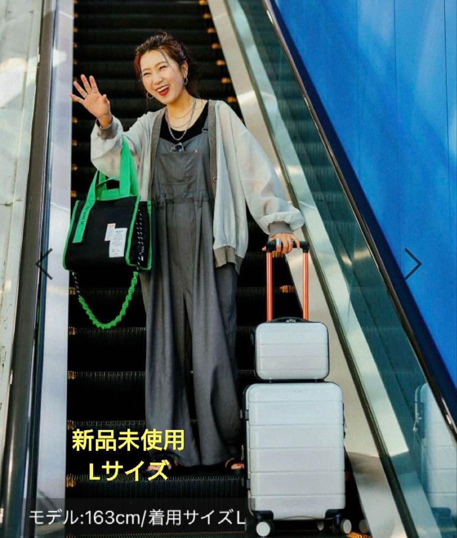 ニコアンド　misayo ラクテロサロペット　チャコール　Lサイズ