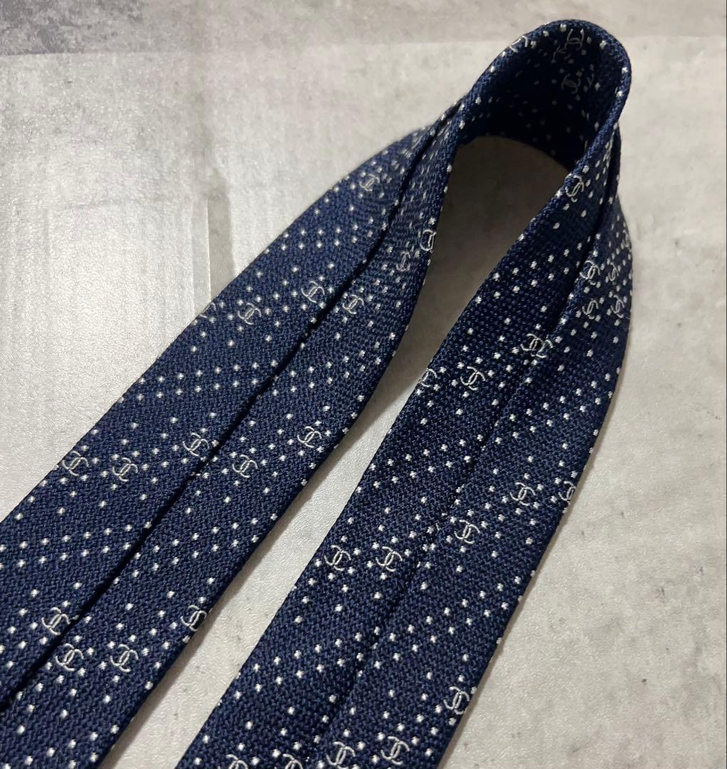 CHANEL ハイブランド ネクタイ ココマーク総柄 ジャガード