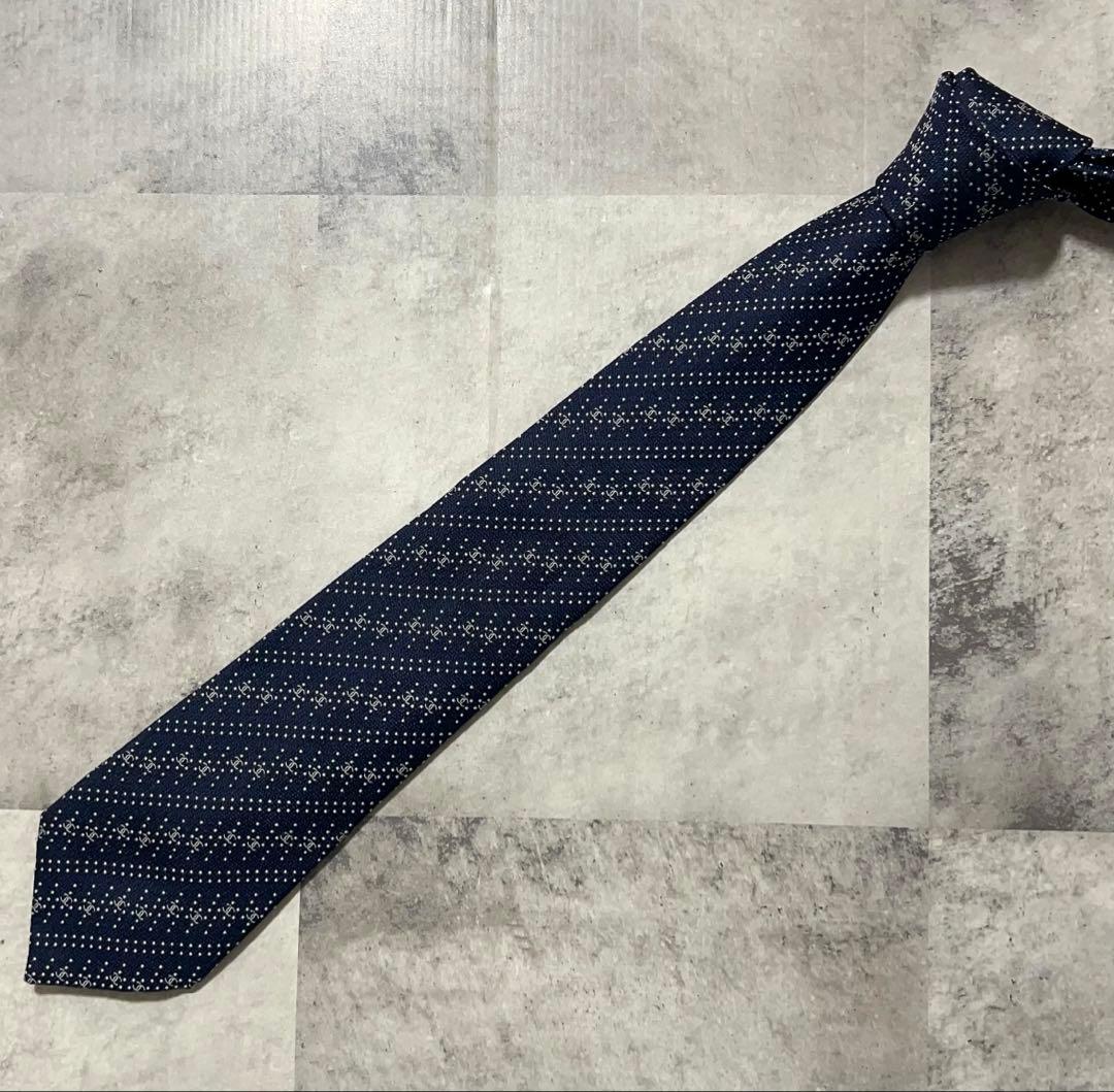 CHANEL ハイブランド ネクタイ ココマーク総柄 ジャガード