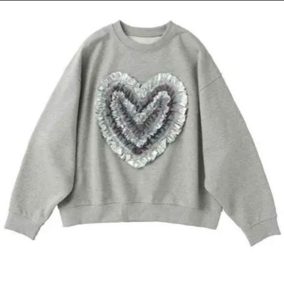 POPPY ハートフリル グレー スウェット