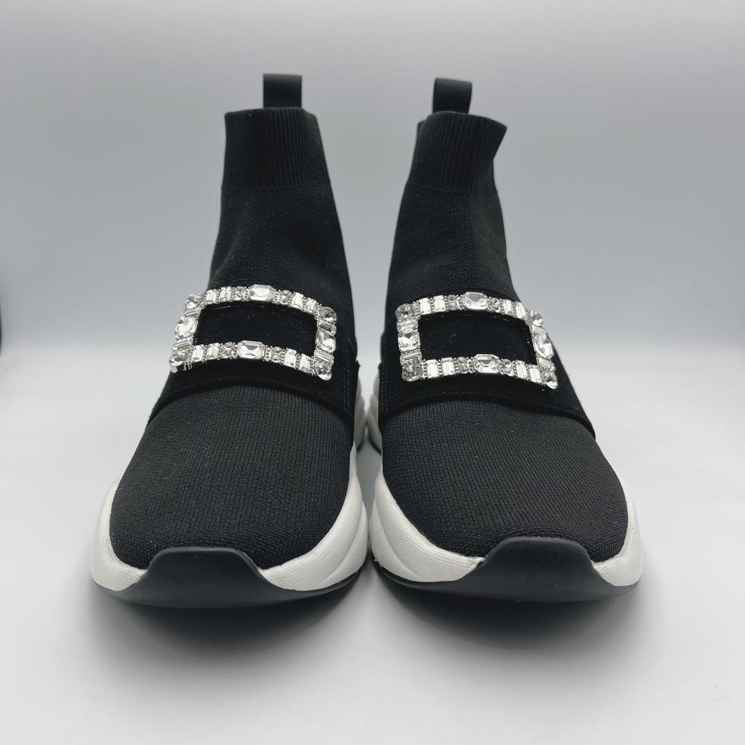 +diana 【ミドル丈】クリスタルバックル ニットソックススニーカー