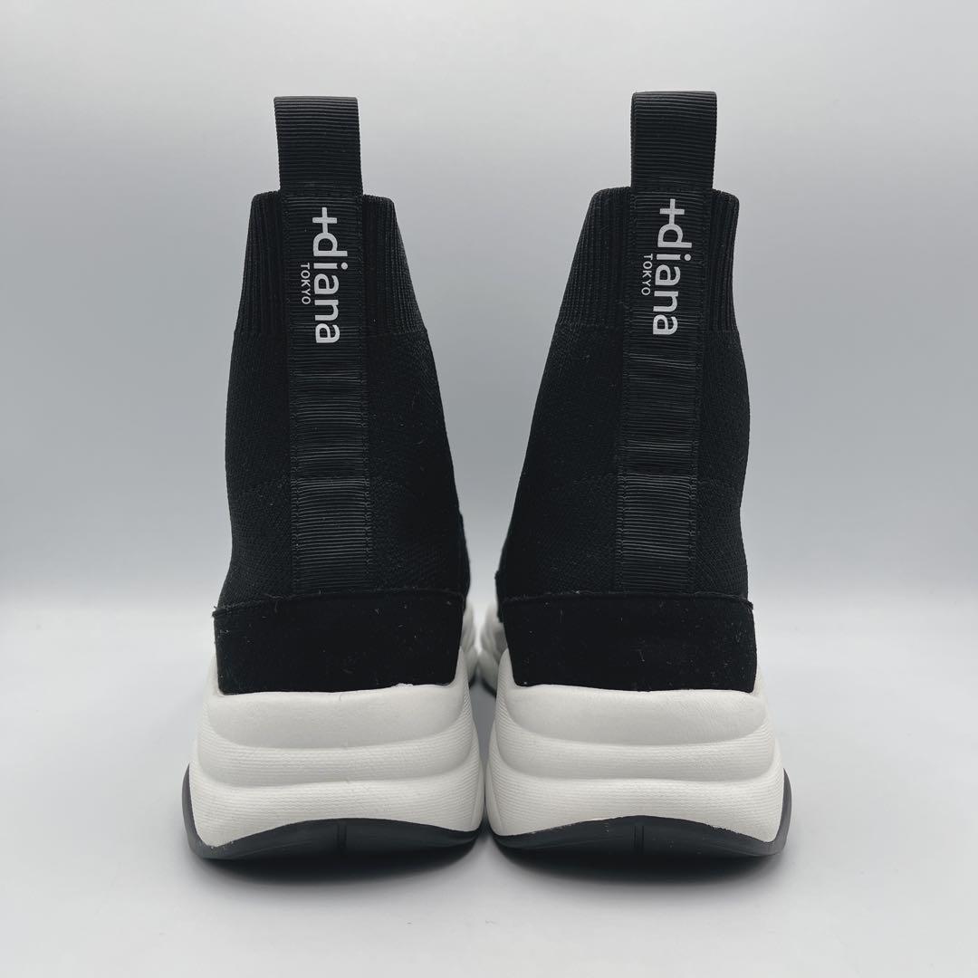 +diana 【ミドル丈】クリスタルバックル ニットソックススニーカー