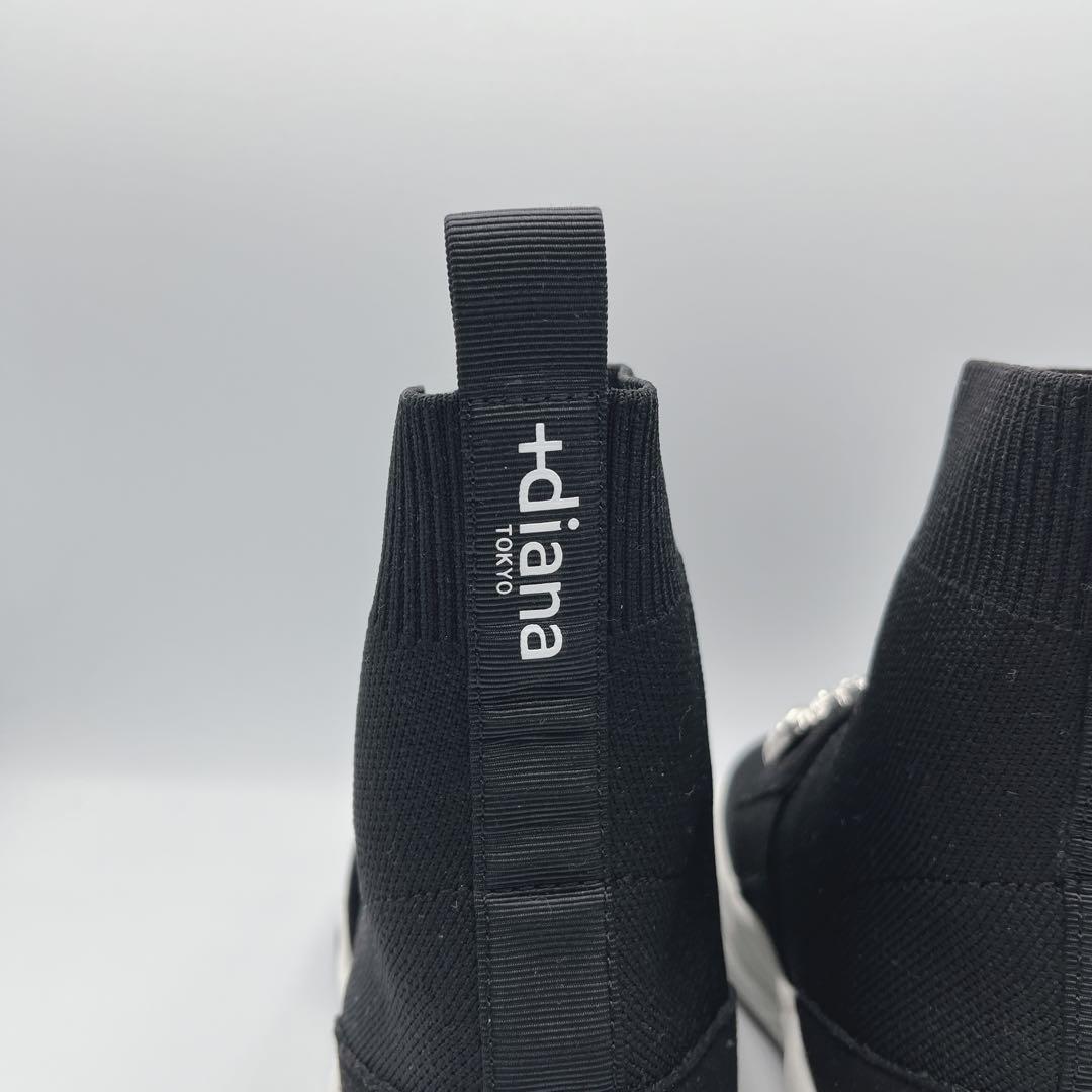 +diana 【ミドル丈】クリスタルバックル ニットソックススニーカー