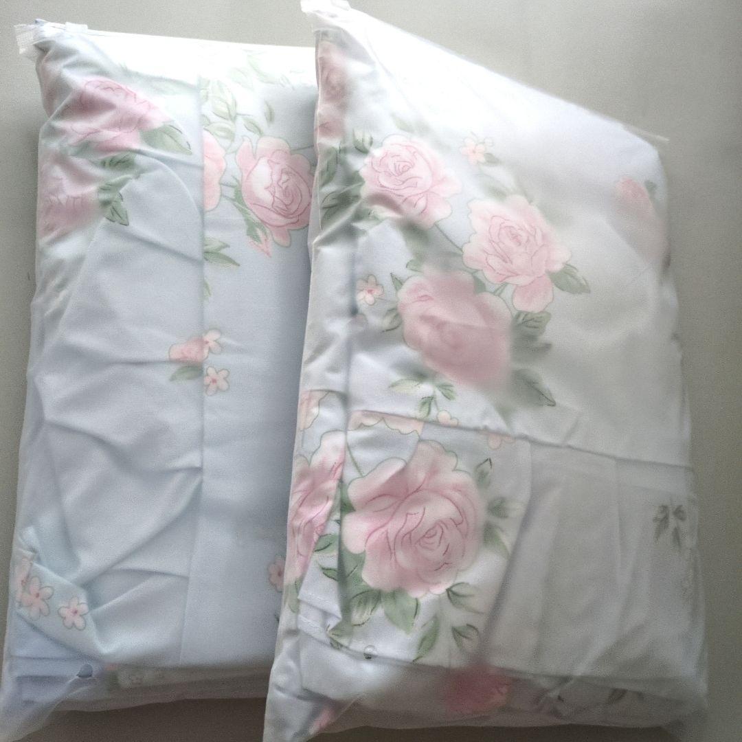最終価格新品★綿100%ピンク薔薇シングルフリル掛け布団カバー枕カバーシーツ4点
