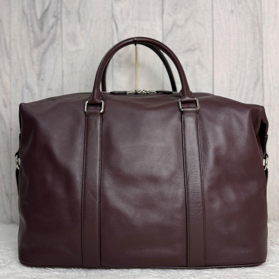 美品♡COACH コーチ ロゴ レザー 2way ボストンバッグ ボルドー