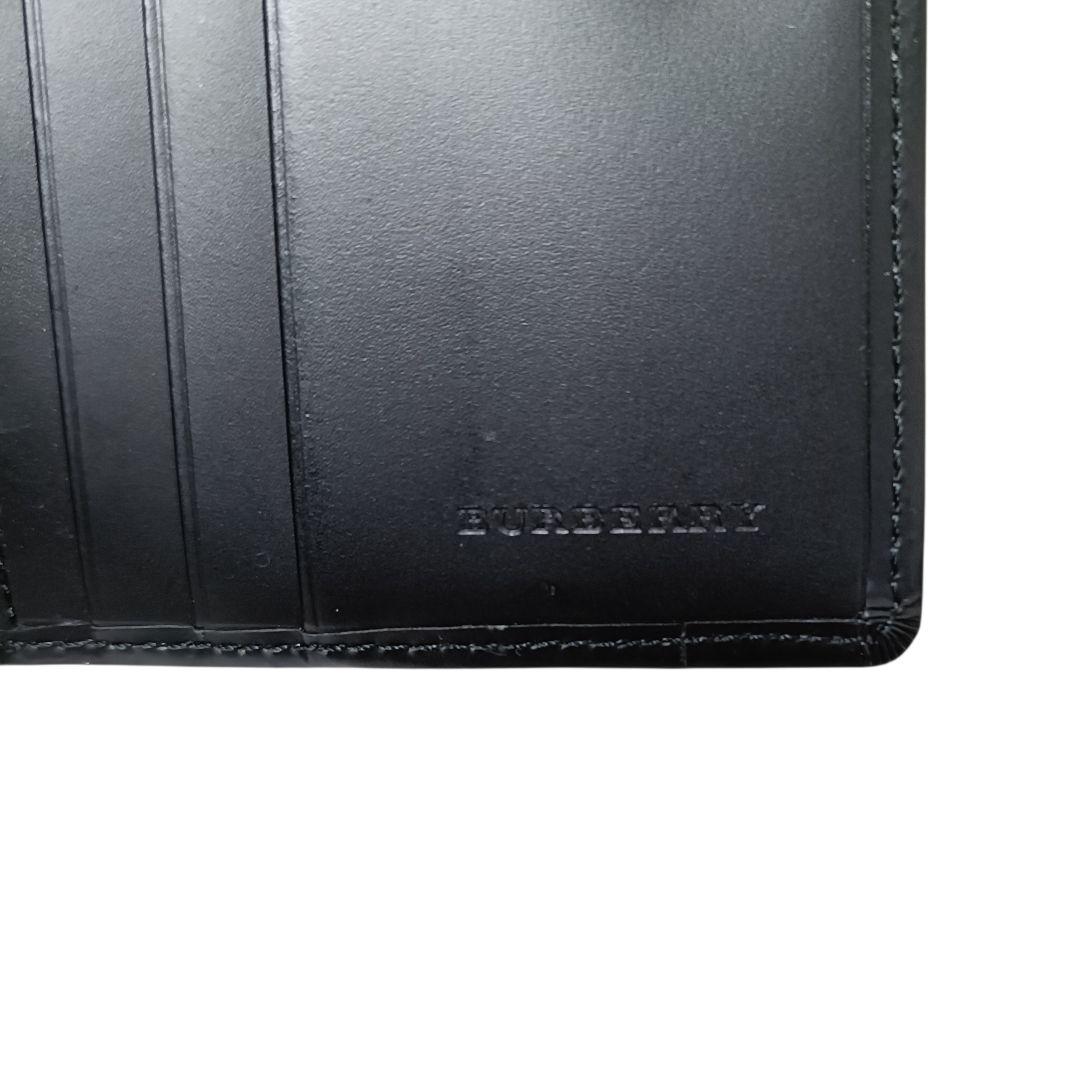 【美品】バーバリー 二つ折り財布 がま口 ゴールド金具 ノバチェック ブラック