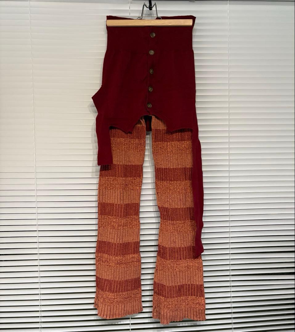 MAISONSPECIAL カーディガンレイヤードニットパンツ　フリーサイズ