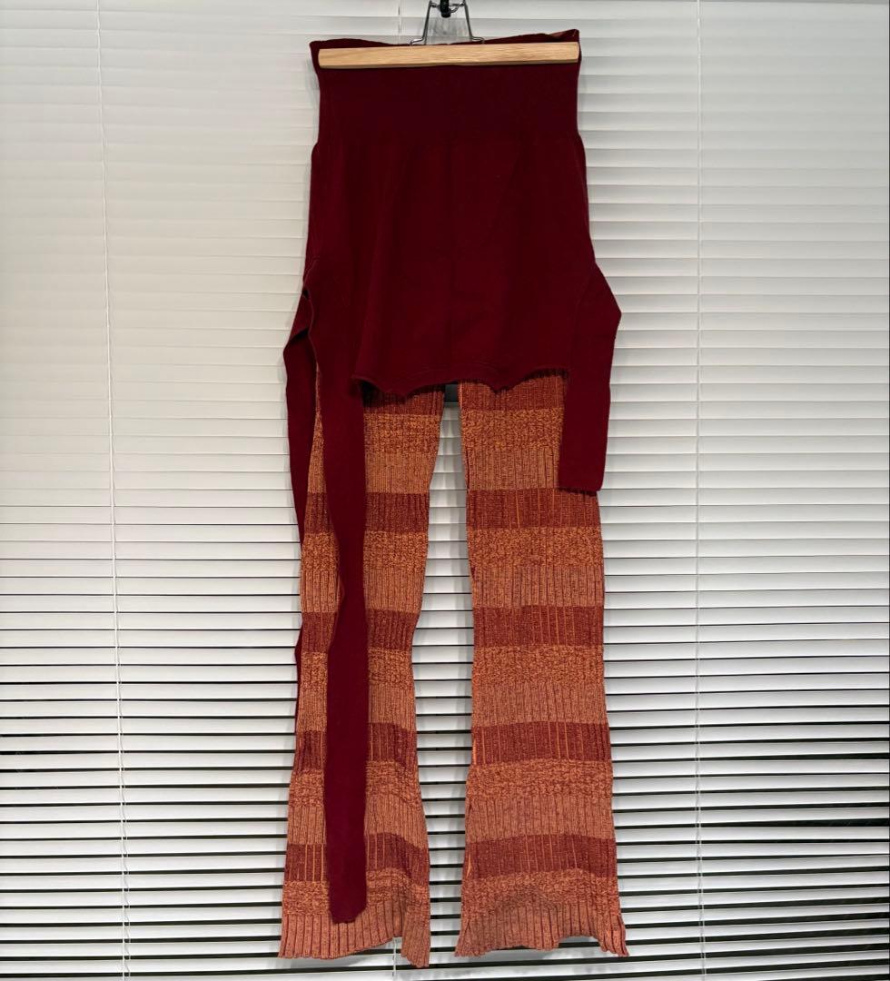 MAISONSPECIAL カーディガンレイヤードニットパンツ　フリーサイズ