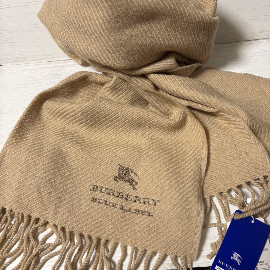BURBERRY BLUE LABEL ベージュマフラー新品未使用ホースロゴ
