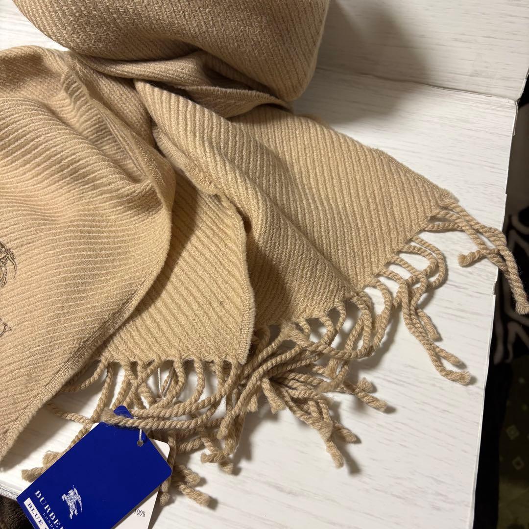 BURBERRY BLUE LABEL ベージュマフラー新品未使用ホースロゴ