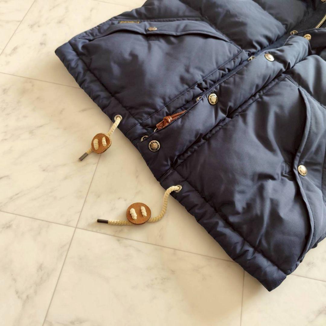 ポロラルフローレン フード レザー ポニー刺繍 ダウンベスト ネイビー