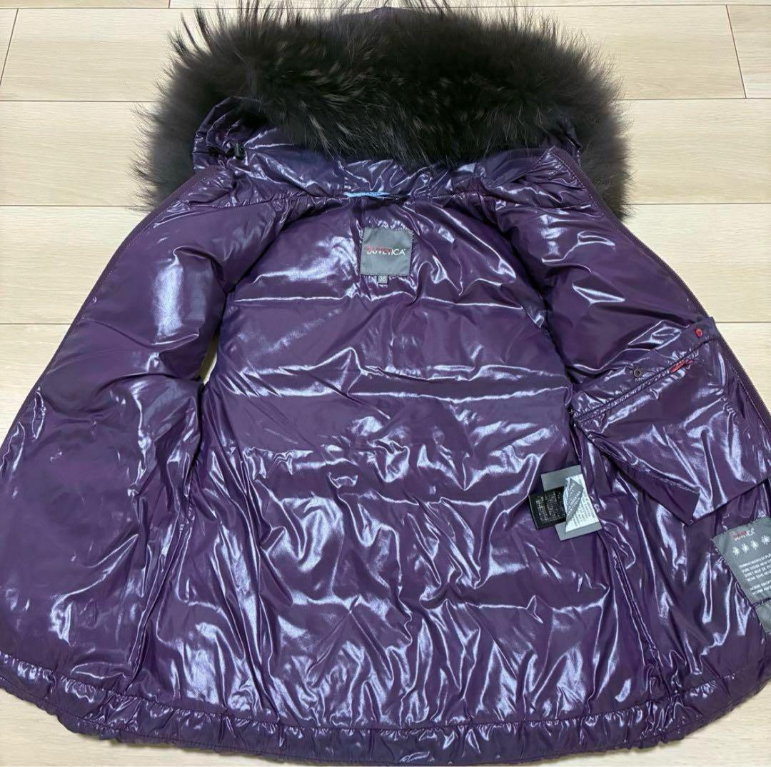 激レア✨高級ダウン デュベティカ 希少 紫 極上 ラクーンファー ベスト38