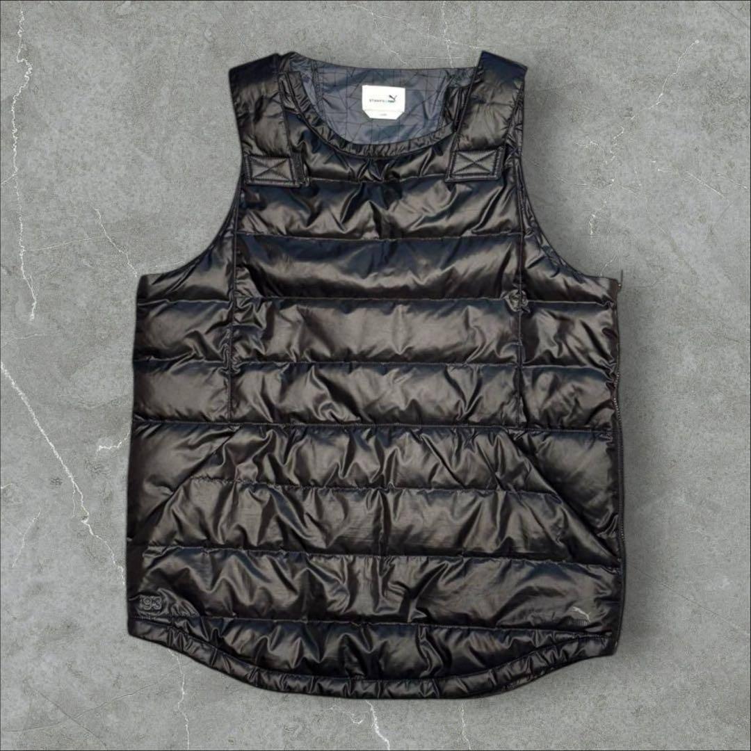 【PUMA STAMPD】 ナイロン ダウンベストL ブラック