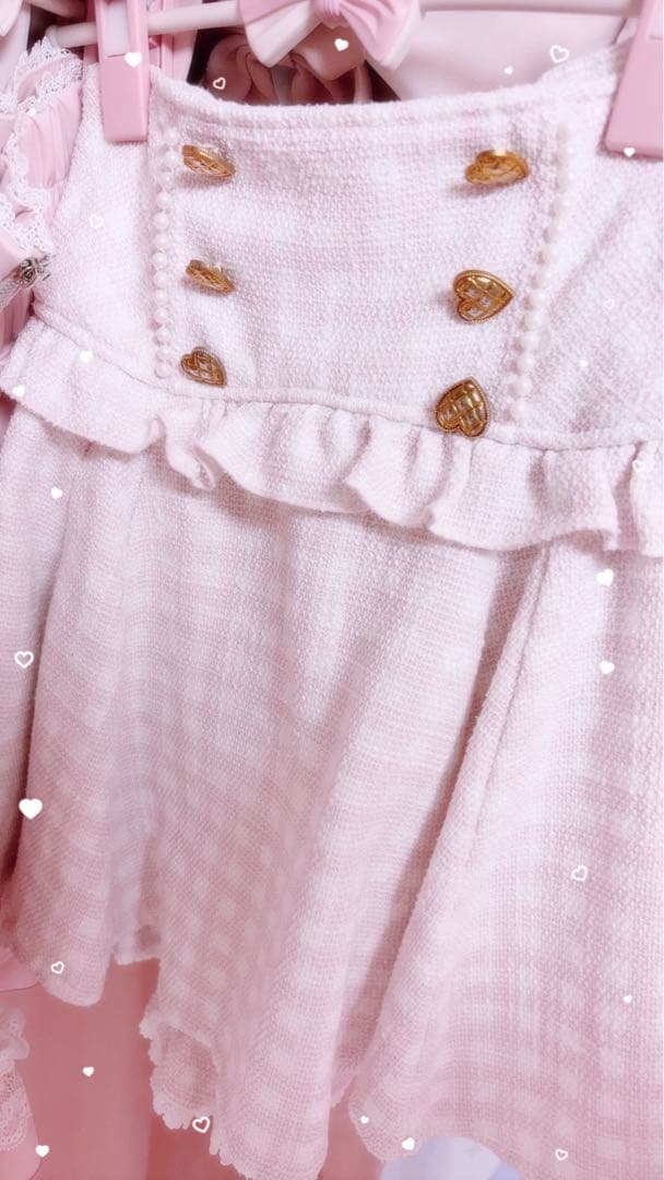 LIZLISA ギンガムチェックツイードスカパン ピンク リズリサ