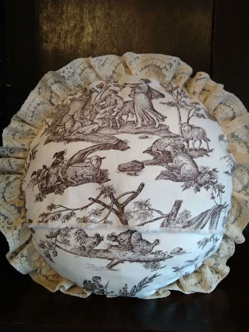 4/5まで特別価格★フランスアンティーク刺繍★エンブロイダリレース★クッション