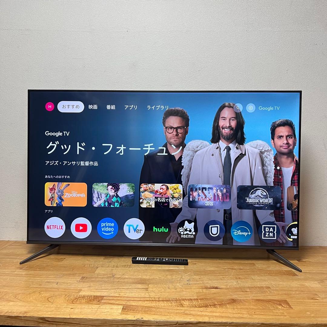 TCL 55V型 4K液晶テレビ 55C645 量子ドット ネット動画アプリ搭載