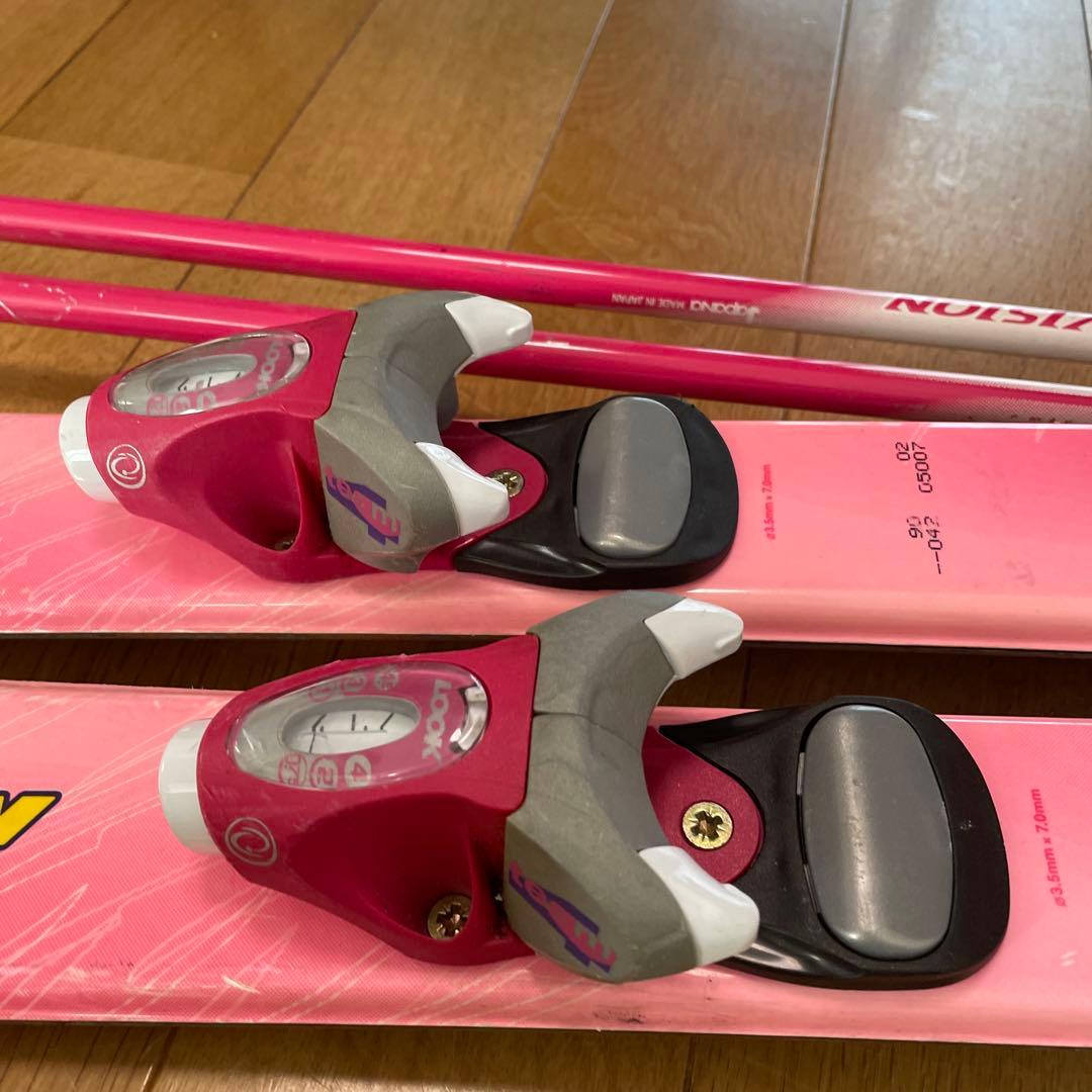 スキー板 ブーツ2足　ストック 4点セット　サイズ90