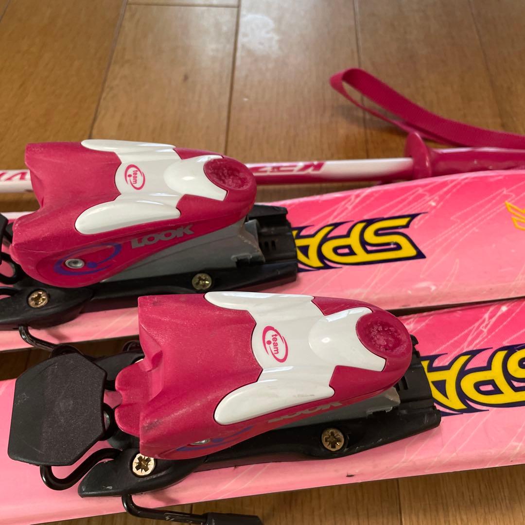 スキー板 ブーツ2足　ストック 4点セット　サイズ90