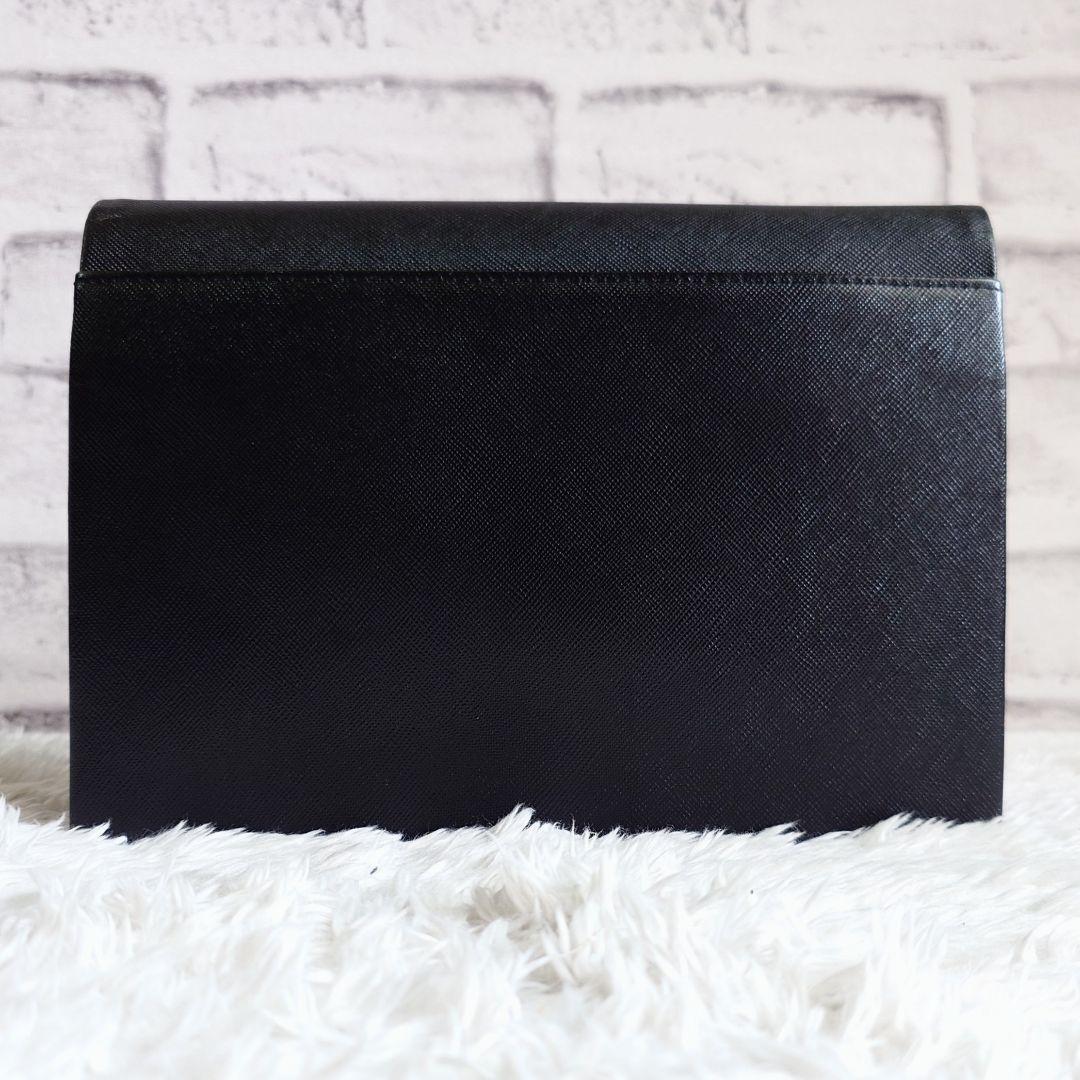 イヴサンローラン クラッチバッグ カサンドラ レザー ブラック レディース ロゴ