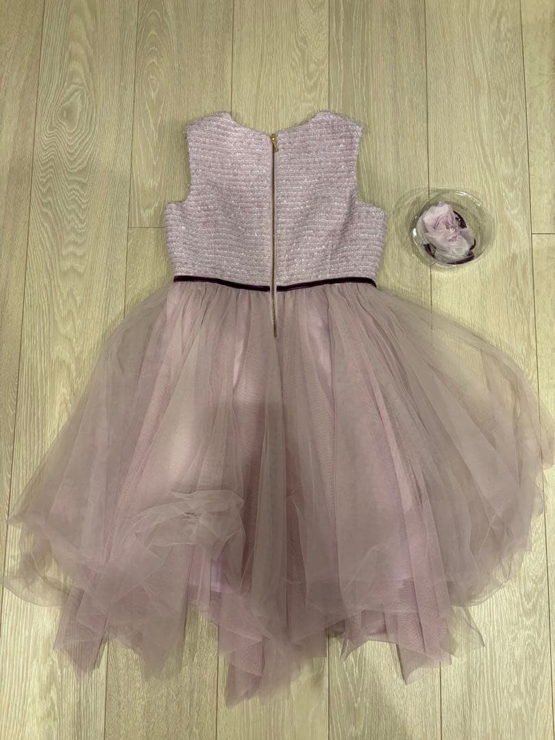 kate spade 薄紫 フラワー刺繍ドレス 130 キッズ