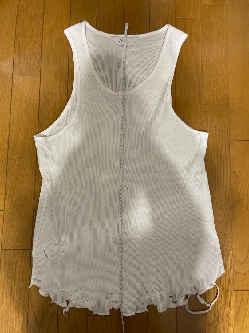 トップス ANCELLM 25SS DAMAGE WAFFLE TANK TOP 1